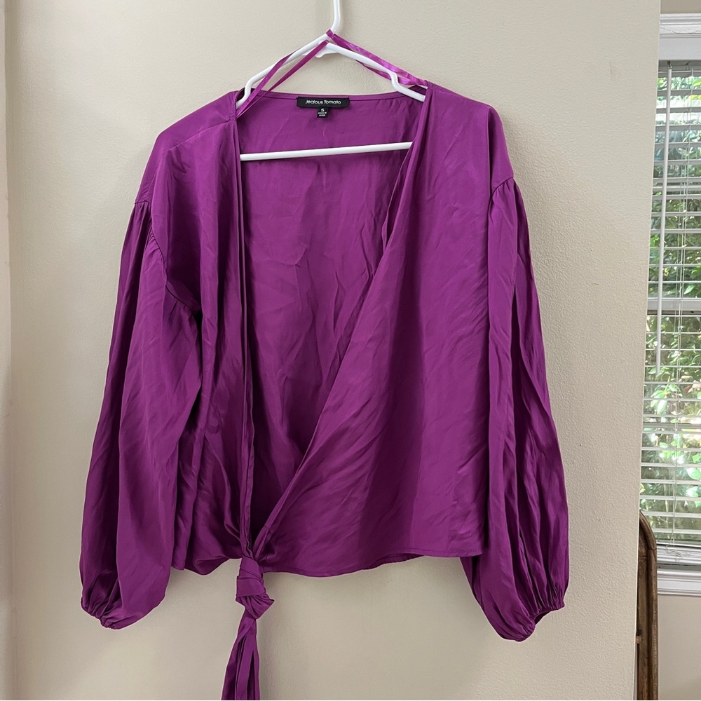 Jealous Tomato Purple Wrap Top